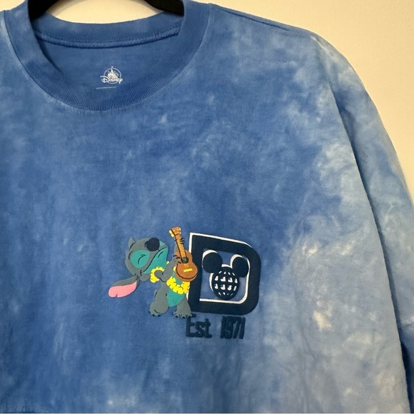 Disney Stitch Hawaiian Aloha Spirit Jersey Size Medium Cotton Long Sleeve - Picture 2 of 7